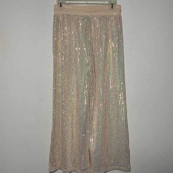 On Twelth NWT Cream Sequin Pants Size Large - Picture 3 of 7